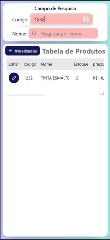 Mini Aplicativo de Balacao Estoque
