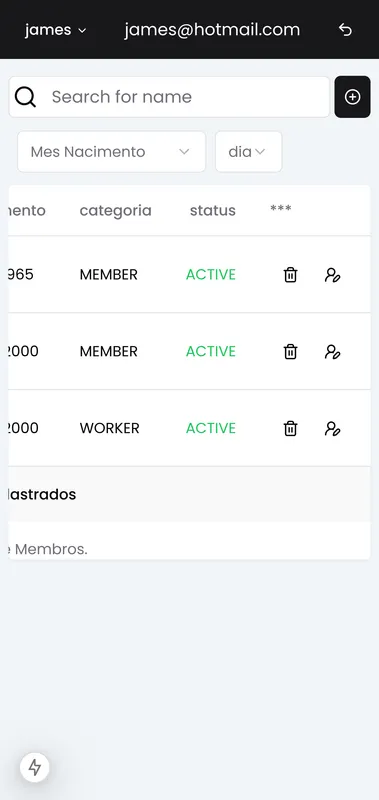 Mini App de controlde membros de uma Igreja